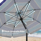 Beach Umbrella Adjustable Tilt Sunshade with Foldable Table Cup Holder 78" Multicolor