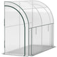 Walk-in Lean-to Greenhouse, Outdoor Gardening Green House with Zipper Roll-up Doors and Window