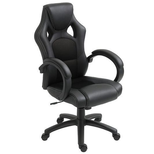 Racing Gaming Chair with Padded Headrest - Black