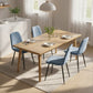 Dining Chairs Set of 4, Upholstered Dining Room Chairs with Steel Legs, Modern Kitchen Chair for Dining Room, Light Blue
