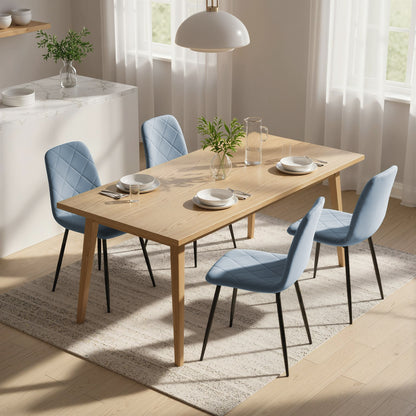 Upholstered Dining Chairs Set of 4 with Steel Legs
