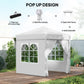 6.6'x6.6' Pop Up Canopy Tent with Sidewalls, Instant Sun Shelter Camping Gazebo with Carry Bag, White
