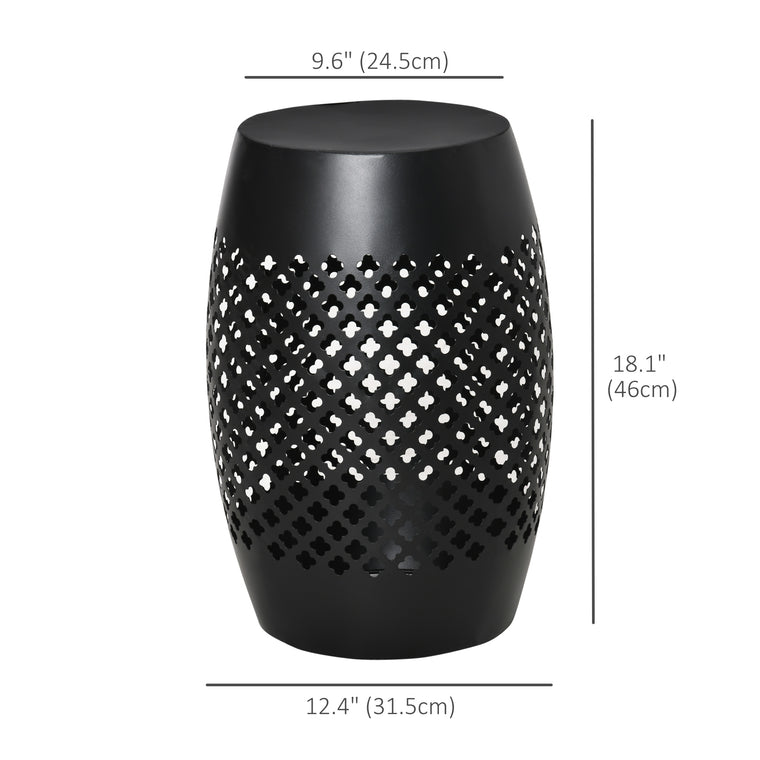 12" Steel Round Drum End Table
