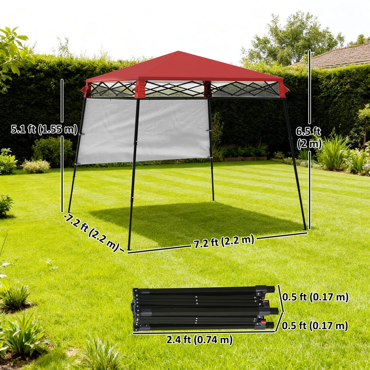 7' x 7' Foldable Pop Up Gazebo Tent with Backpack
