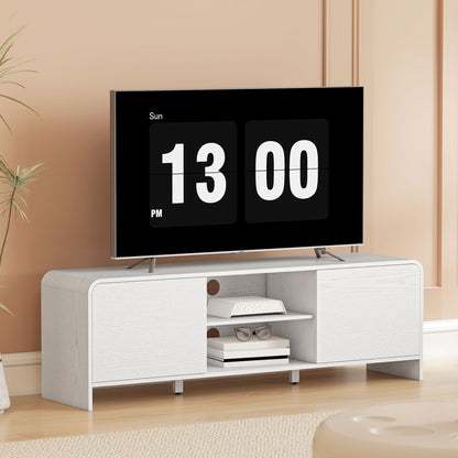 65" Nordic TV Stand with 2 Cabinets - White