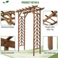 79" Plant Trellis, Arched Garden Arbour with Pergola Style Roof, Fir Wood Frame for Climbing Vines
