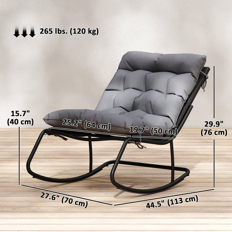 Oversized Rocking Chair with 25" Wide Mesh Seat
