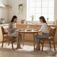 Set of 2 Kitchen Chairs, Button Tufted PU Leather Upholstered Dining Chairs with Rubberwood Legs for Dining Room, Brown