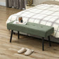 39" Upholstered Ottoman Bench, Corduroy Entryway Bedroom Bench with Padded Seat and Steel Legs for Bedroom, Green