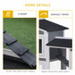 2-tier Wooden Rabbit Hutch w/ Ramp and Outdoor Run, Grey