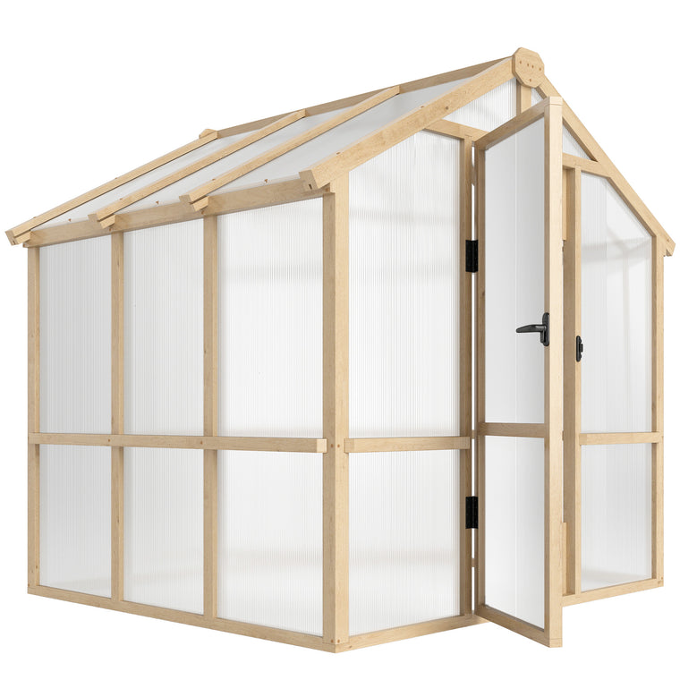 6.6' x 6' Brown Polycarbonate Greenhouse with Lockable Door