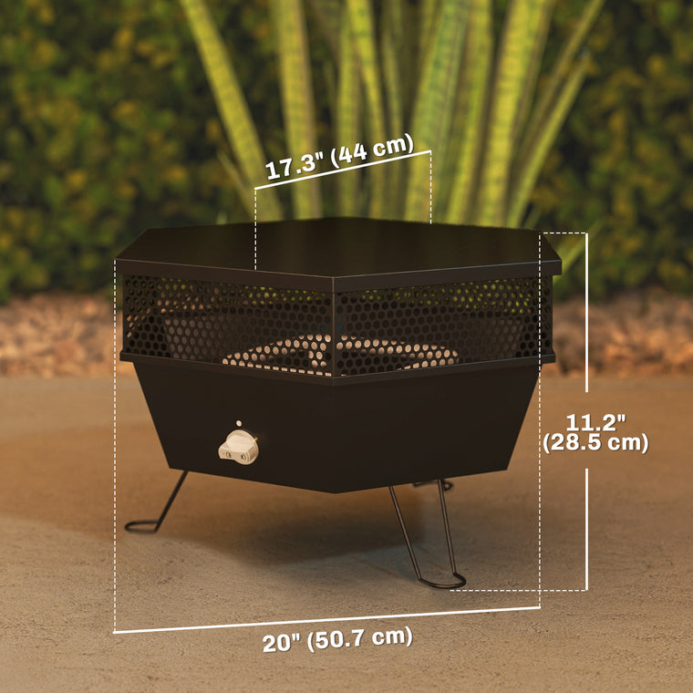 20" Foldable Propane Fire Pit with Lid