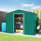 8' x 6' Outdoor Storage Shed, Metal Garden Tool Storage House with Lockable Sliding Doors and Vents, Green