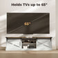 TV Stand for TVs up to 65 Inch, Entertainment Center with Shelves, Cabinets, Sliding Barn Doors, Thick Top, White