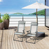 Set of 4 Camping Chairs, Outdoor Folding Lounge Chair Set with 5 Level Adjustable Backrest, Removable Headrest, Armrest for Camping, Backyard, Grey