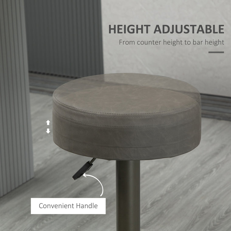Set of 2 Adjustable Swivel Bar Stools with Footrest