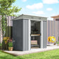 6' x 4' Outdoor Storage Shed, Metal Garden Shed with Lockable Sliding Doors and Vents, Grey