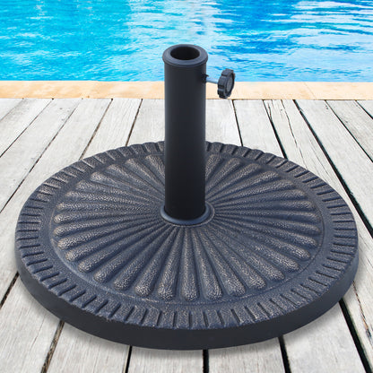 31 lb Bronze Resin Round Umbrella Base, Decorative