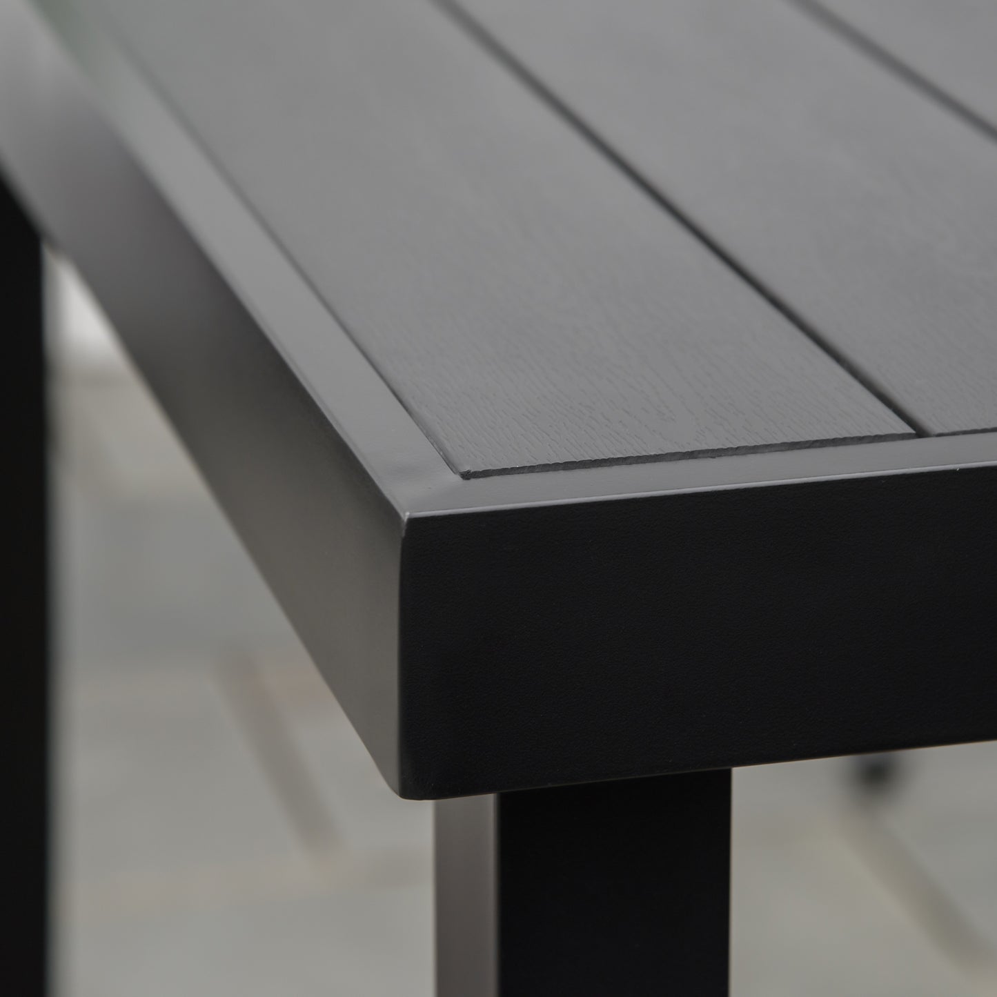 Aluminum Outdoor Dining Table for 6, Rectangular Patio Dining Table 55" L x 35.5" W x 29.25" H, Modern Garden Table for Kitchen, Dining Room, Patio, Natural