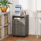 24" Filing Cabinet with Open Compartment, Lockable Drawer and Wheels, Home Office Storage Cabinet, Distressed Grey