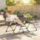 Zero Gravity Chair Set of 2, Folding Reclining Outdoor Lounge Chair with Cup Holder, Headrest, Brown - Brown
