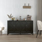 Sideboard Buffet, Storage Cabinet with Barn Door and Adjustable Shelf, TV Stand for TVs up to 65 Inches, Black Oak