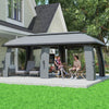 10' x 20' Dark Grey Patio Gazebo with Vented Roof