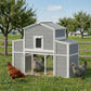 66.5" Large Chicken Coop, Wooden Chicken House with 2 Nesting Boxes, Sliding Tray & Ramp, for Outdoor Backyard Farm