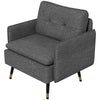 Tufted Accent Armchair with Steel Legs