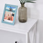 40" Console Table, 2 Tier X-Design Narrow Entryway Table with Storage Shelf for Behind Couch, Living Room, Hallway, White