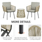 3 Piece Outdoor Patio Bistro Set, Wicker Rattan Furniture with Metal Legs for Garden, Backyard, Light Grey