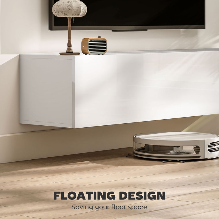 Floating TV Stand with Storage Cupboards