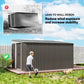 11' x 9' Steel Garden Storage Shed, Outdoor Metal Tool House with Double Sliding Doors & 2 Air Vents, Grey