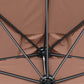 7.5ft Half Umbrella Semi Patio Parasol with Crank Handle, Top Vent for Garden, Balcony- NO BASE INCLUDED, Coffee