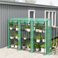 Lean-to Greenhouse with 3 Tier Shelves, Mini Greenhouse with 3 Roll-Up Doors for Indoor Outdoor, Green