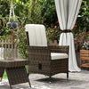 Wicker Recliner Chair with Adjustable Backrest - Cream White