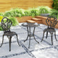 3PCs Patio Bistro Set, Outdoor Cast Aluminum Garden Table and Chairs with Umbrella Hole for Balcony, Bronze
