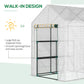 56" x 56" Walk-in Greenhouse Outdoor, Portable Gardening Plant Hot House with 2-Tier Shelf, Green