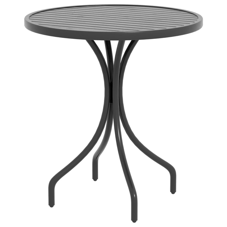 26" Round Patio Side Table with Steel Frame