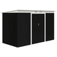 9x4 Outdoor Storage Shed Galvanized Steel Garden Shed with Foundation Kit, Ventilation & Doors, Dark Grey