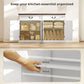 Buffet Cabinet, 55" Farmhouse Sideboard with Charging Station, 2 Drawers and 2 Adjustable Shelves, White Wood Grain