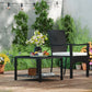 23.6" Rattan End Table, Outdoor Coffee Table with Tempered Glass Top, Storage Shelf for Patio, Garden, Balcony, Black