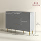 Modern Kitchen Storage Cabinet, Sideboard Buffet Cabinet w/ 3 Drawers and Adjustable Shelves for Kitchen Hallway, Grey
