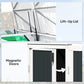 Outdoor Storage Shed Rustproof Garbage Bin Shed with Gas Struts Magnetic Doors for 3 Bins White and Grey