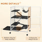 5-Tier Rolling Small Animal Cage, Deluxe Guinea Pig Cage, Ferret Cage for Mink Chinchilla Kitten Rabbit, Light Grey