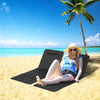 2-Piece Folding Beach Lounge Chair Set with Pillow - Beige/Black