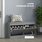 Shoe Storage with Seat, Upholstered Hallway Bench, Shoe Bench with 2 Flip Drawers and 4 Vents for 8 Pairs of Shoes