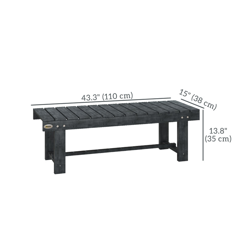 43.25" Backless Fir Wood Garden Bench