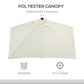 8ft Half Umbrella Outdoor Balcony Parasol Patio Garden Outdoor Window Sun Shade w/ 5 Ribs Beige