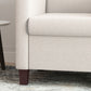 Fabric Accent Chair, Modern Armchair with Seat Cushion and Non-Slip Pads for Living Room, Bedroom, Cream White